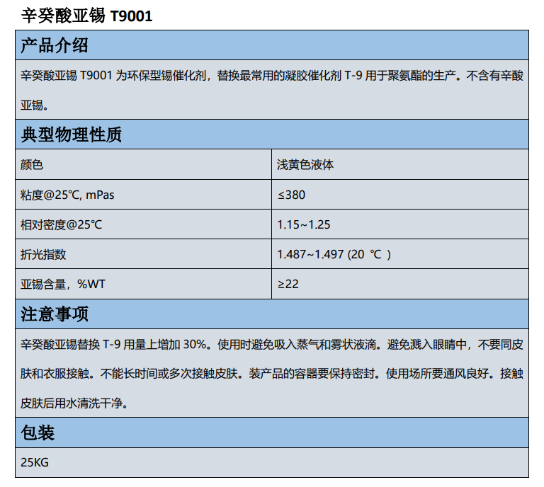 辛癸酸亚锡 T9001 替换 催化剂T-9插图1